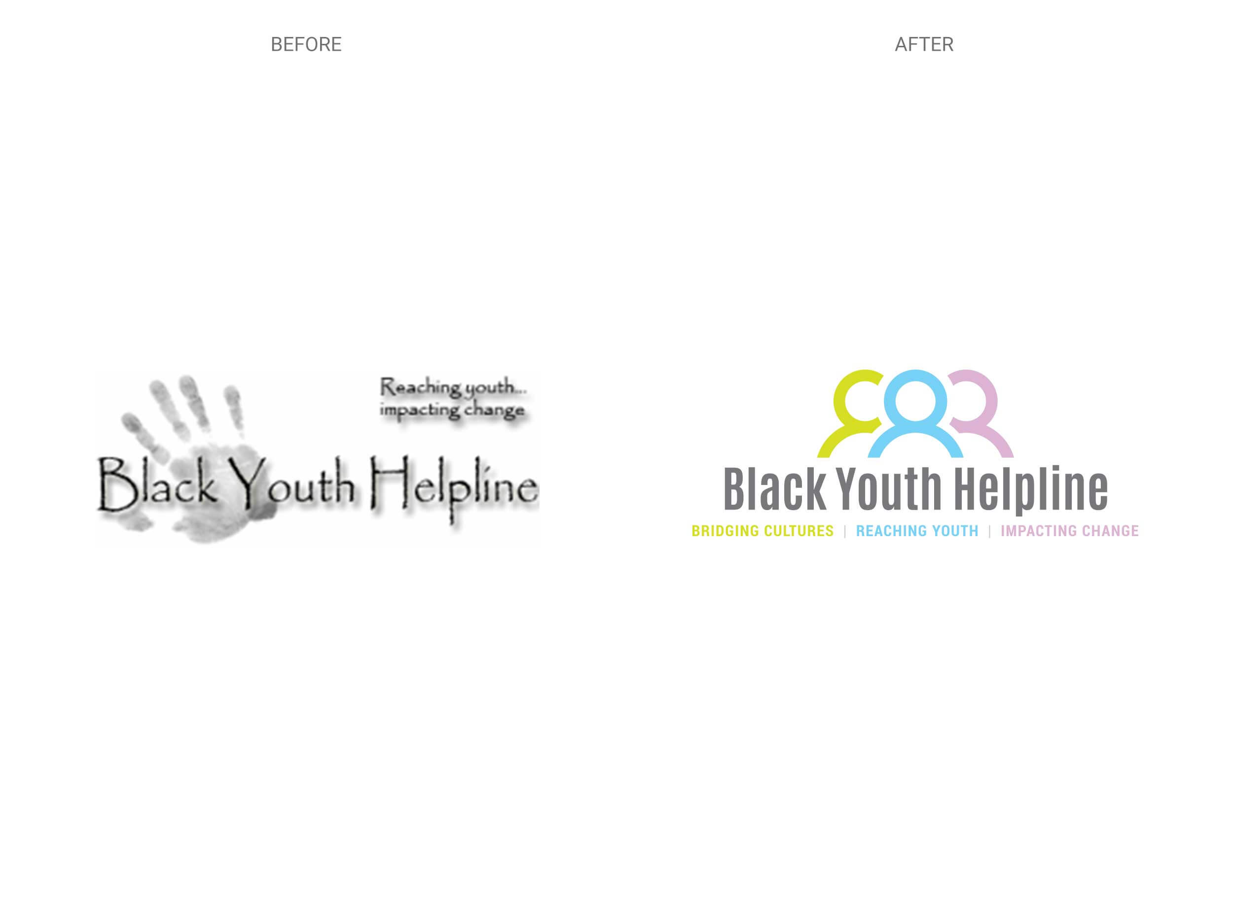 Black Youth Helpline - Logo - Before & After