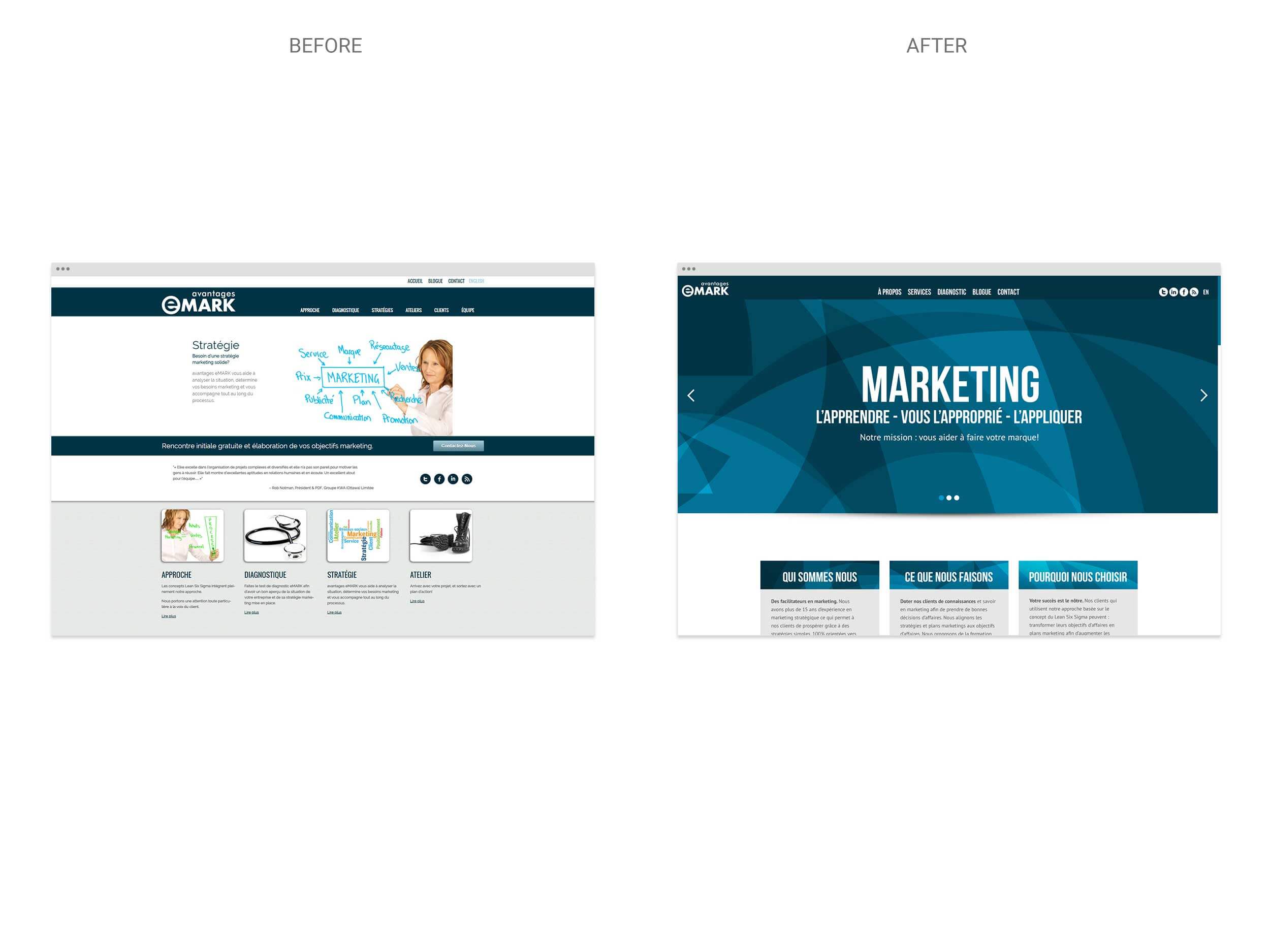 eMARK - Website - Before & After