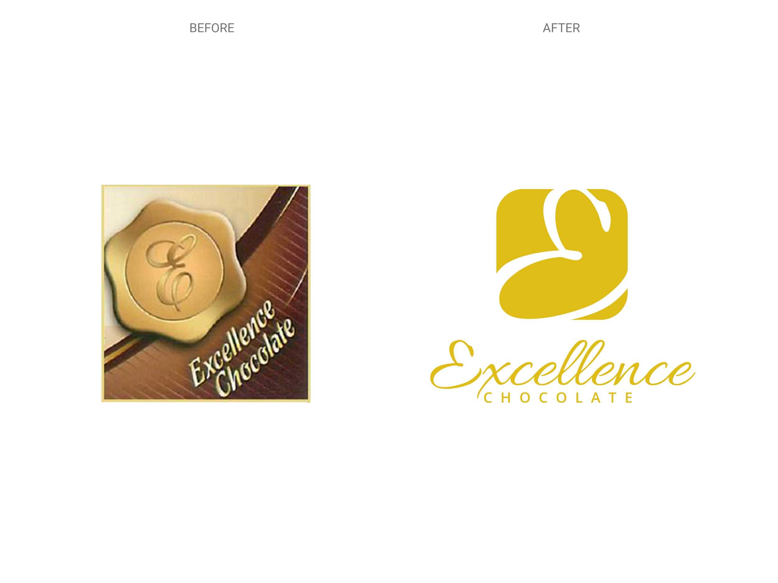 Excellence Chocolate - Logo - Before & After