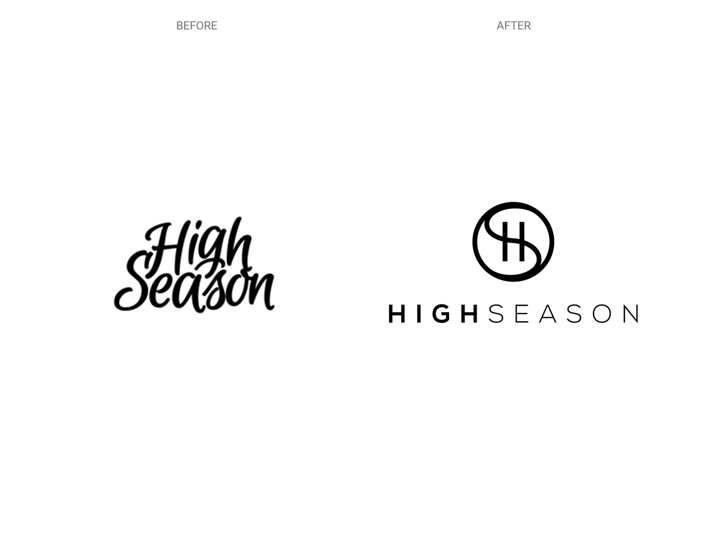 High Season - Logo - Before & After