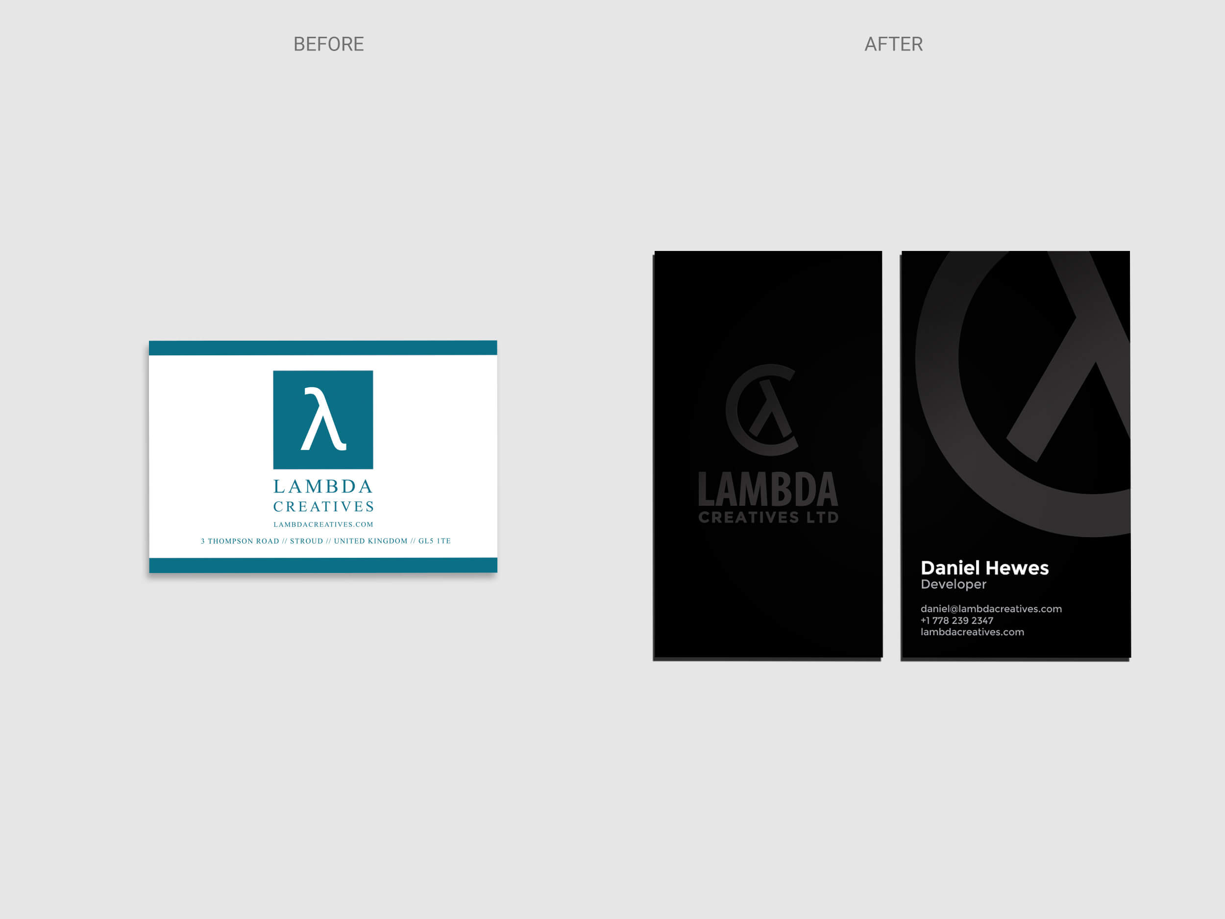 Lambda Creatives - Business Card - Before & After