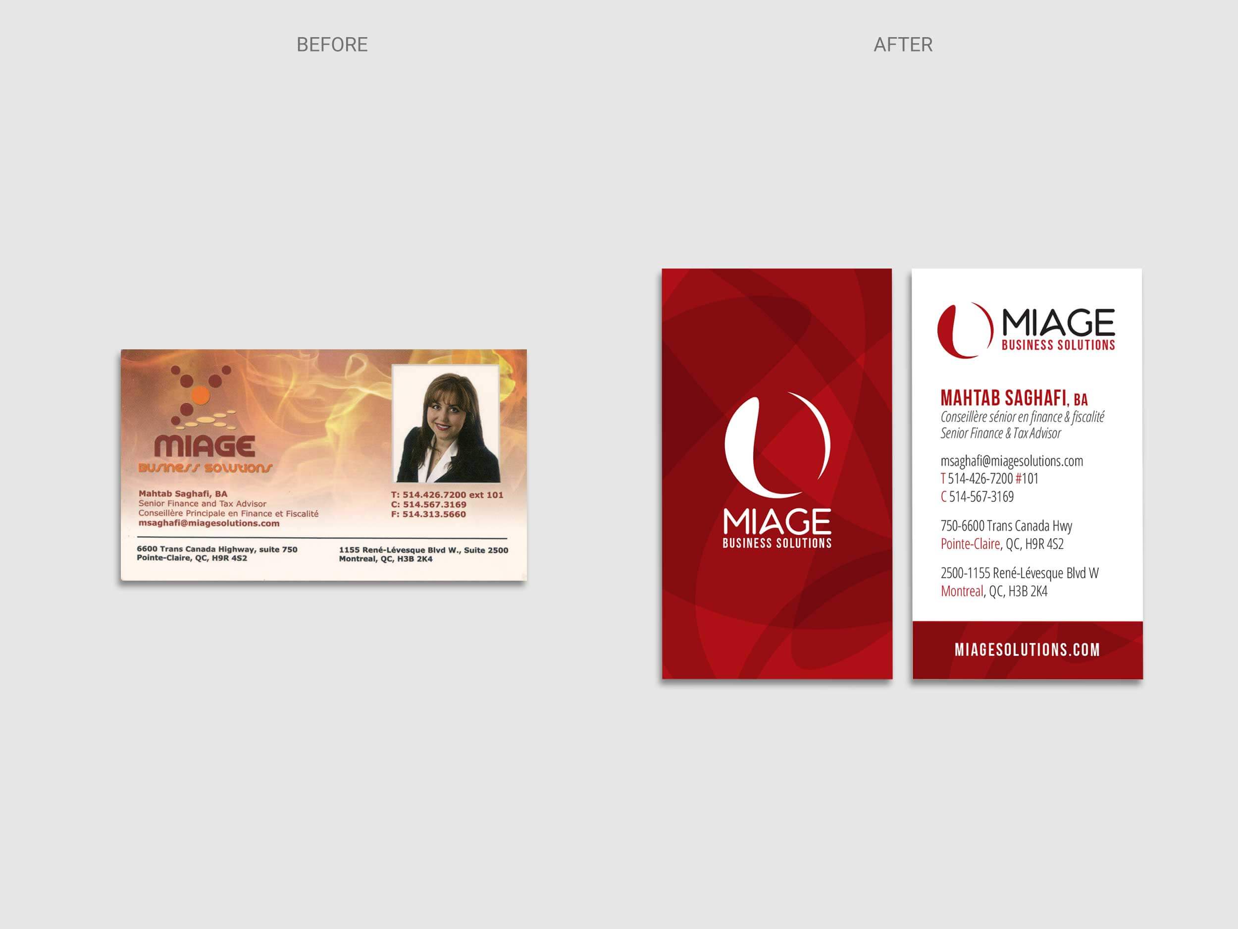 Miage - Business Card - Before & After